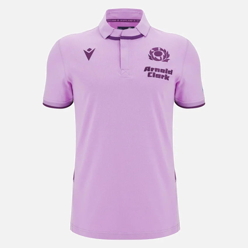 Calções de algodão com manguitos curtos para jogos fora de casa da Scottish Rugby 2025/26 Calções de algodão com manguitos curtos para jogos fora de casa da Scottish Rugby 2025/26