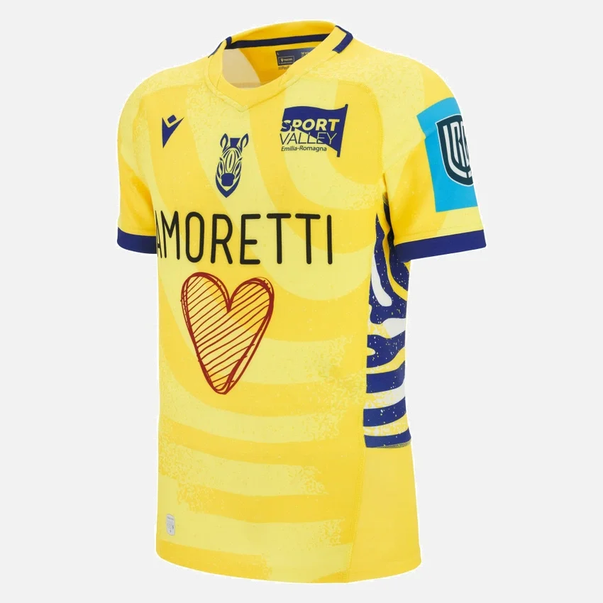 Camisas Autênticas de Deslocado para Adultos Zebre Parma 2025/26 Camisas Autênticas de Deslocado para Adultos Zebre Parma 2025/26