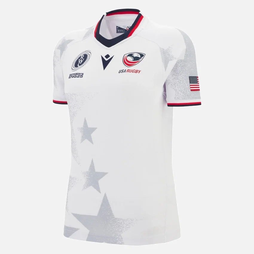Camisas Autênticas de Deslocamento da Seleção Feminina de Rugby dos EUA para o WRWC 2025 Camisas Autênticas de Deslocamento da Seleção Feminina de Rugby dos EUA para o WRWC 2025