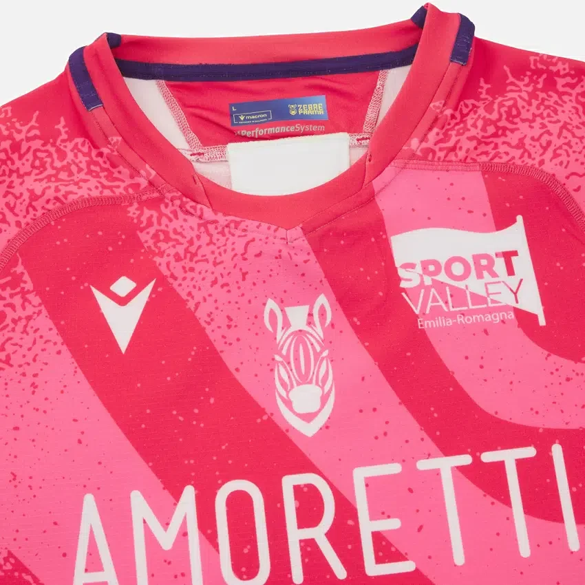 Camisas autênticas de jogo nº 3 para adulto do Zebre Parma 2025/26 Camisas autênticas de jogo nº 3 para adulto do Zebre Parma 2025/26