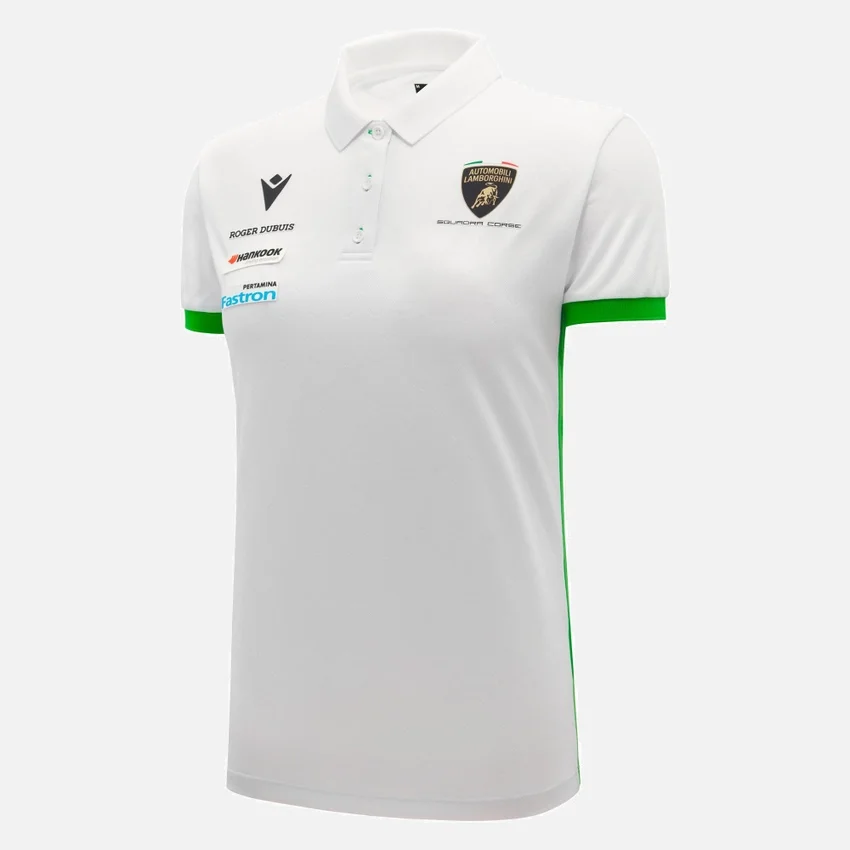 Camisas Brancas Femininas Automobili Lamborghini Squadra Corse Camisas Brancas Femininas Automobili Lamborghini Squadra Corse