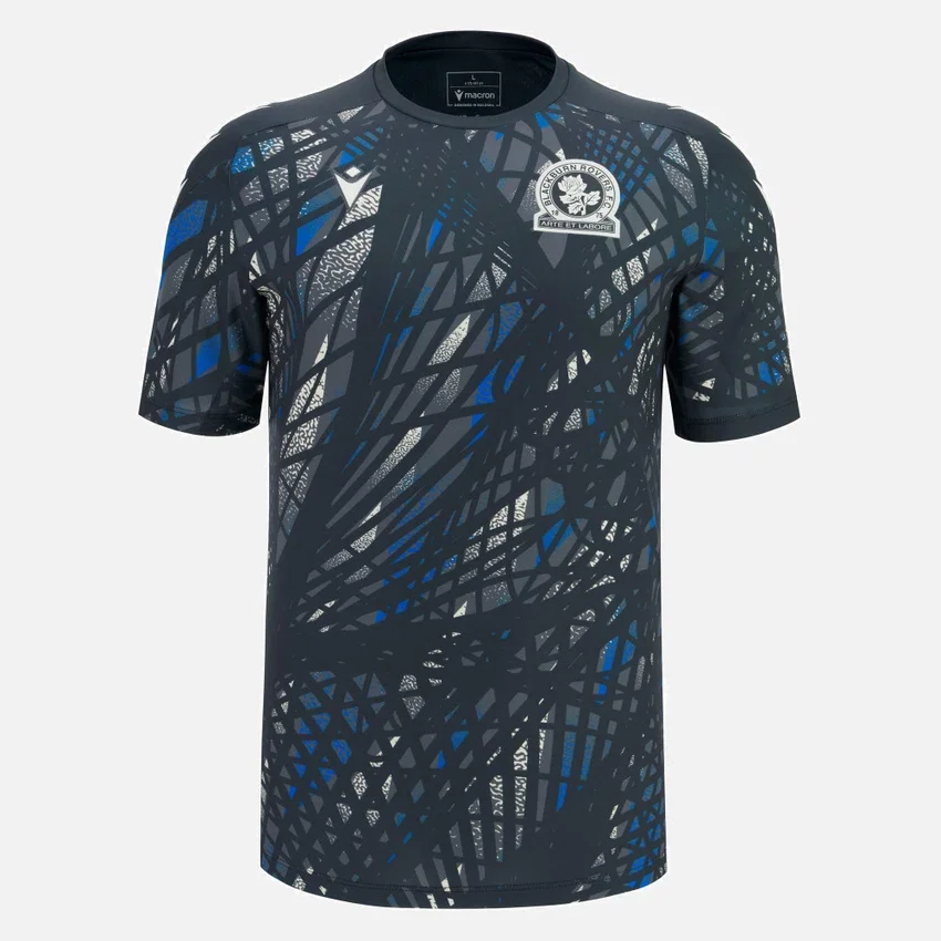 Camisas de aquecimento para adultos do Blackburn Rovers FC 2025/26 Camisas de aquecimento para adultos do Blackburn Rovers FC 2025/26