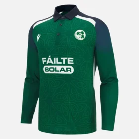 Camisas de jogo de manguitos compridos da Seleção de Críquete da Irlanda 2026/28 ODI Camisas de jogo de manguitos compridos da Seleção de Críquete da Irlanda 2026/28 ODI