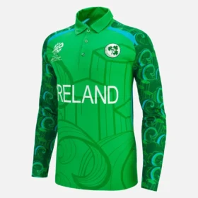 Camisas de jogo de manguitos T-20 da Seleção de Críquete da Irlanda para o Mundial de 2026 Camisas de jogo de manguitos T-20 da Seleção de Críquete da Irlanda para o Mundial de 2026
