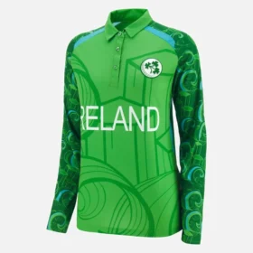 Camisas de jogo de manguitos T-20 feminina da Seleção de Críquete da Irlanda 2026/28 Camisas de jogo de manguitos T-20 feminina da Seleção de Críquete da Irlanda 2026/28