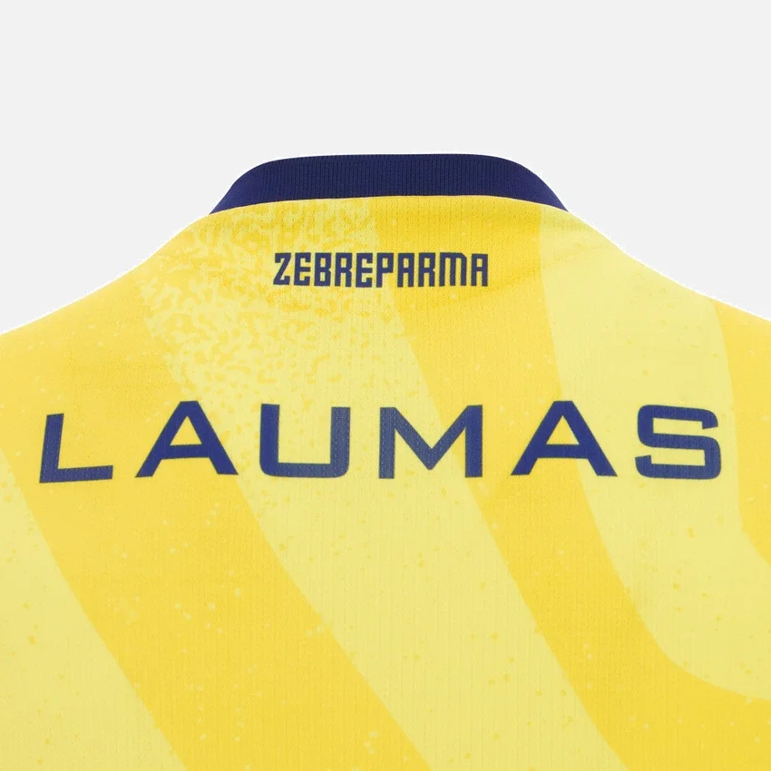 Camisas de jogo fora de casa réplica para adultos do Zebre Parma 2025/26 Camisas de jogo fora de casa réplica para adultos do Zebre Parma 2025/26