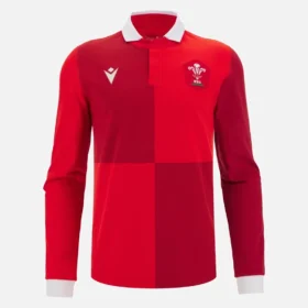 Camisas de manguitos de algodão da seleção de râguebi do País de Gales 2025/26 Camisas de manguitos de algodão da seleção de râguebi do País de Gales 2025/26