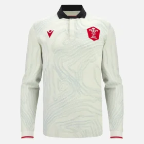 Camisas de manguitos longos para jogos fora de casa da seleção de râguebi do País de Gales 2025/26 Camisas de manguitos longos para jogos fora de casa da seleção de râguebi do País de Gales 2025/26