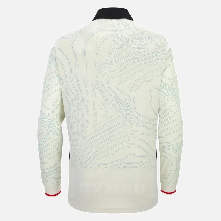 Camisas de manguitos longos para jogos fora de casa da seleção de râguebi do País de Gales 2025/26 Camisas de manguitos longos para jogos fora de casa da seleção de râguebi do País de Gales 2025/26