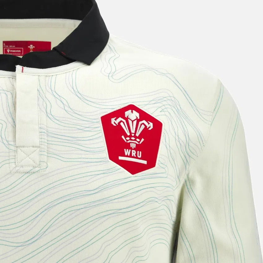 Camisas de manguitos longos para jogos fora de casa da seleção de râguebi do País de Gales 2025/26 Camisas de manguitos longos para jogos fora de casa da seleção de râguebi do País de Gales 2025/26