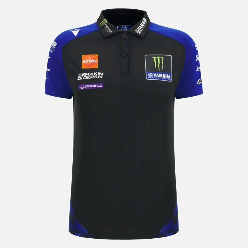 Camisas de polos réplica da equipa feminina Monster Energy Yamaha MotoGP 2026 Camisas de polos réplica da equipa feminina Monster Energy Yamaha MotoGP 2026