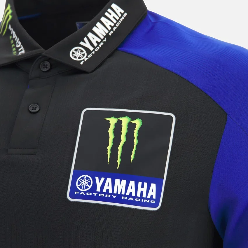 Camisas de Polos Réplica da Equipa Masculina Monster Energy Yamaha MotoGP 2026 Camisas de Polos Réplica da Equipa Masculina Monster Energy Yamaha MotoGP 2026