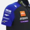 Camisas de Polos Réplica da Equipa Masculina Monster Energy Yamaha MotoGP 2026 Camisas de Polos Réplica da Equipa Masculina Monster Energy Yamaha MotoGP 2026