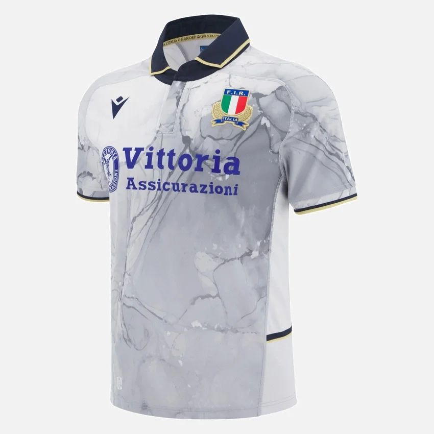 Camisas de réplica em poliéster para adultos da Italia Rugby 2025/26 (fora de casa) Camisas de réplica em poliéster para adultos da Italia Rugby 2025/26 (fora de casa)
