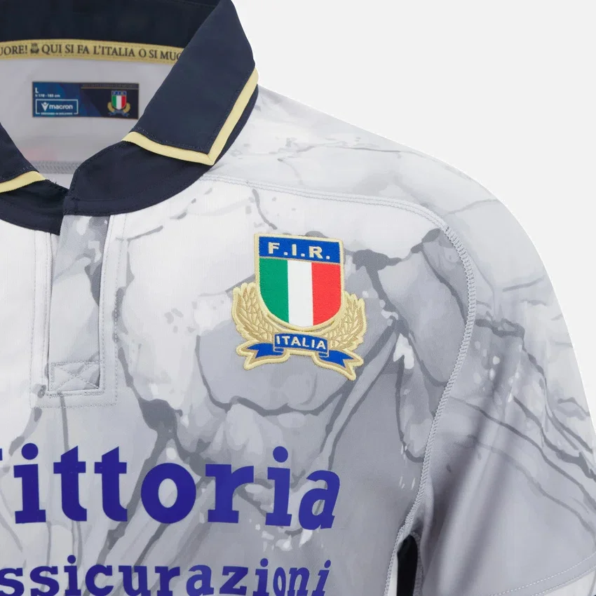 Camisas de réplica em poliéster para adultos da Italia Rugby 2025/26 (fora de casa) Camisas de réplica em poliéster para adultos da Italia Rugby 2025/26 (fora de casa)