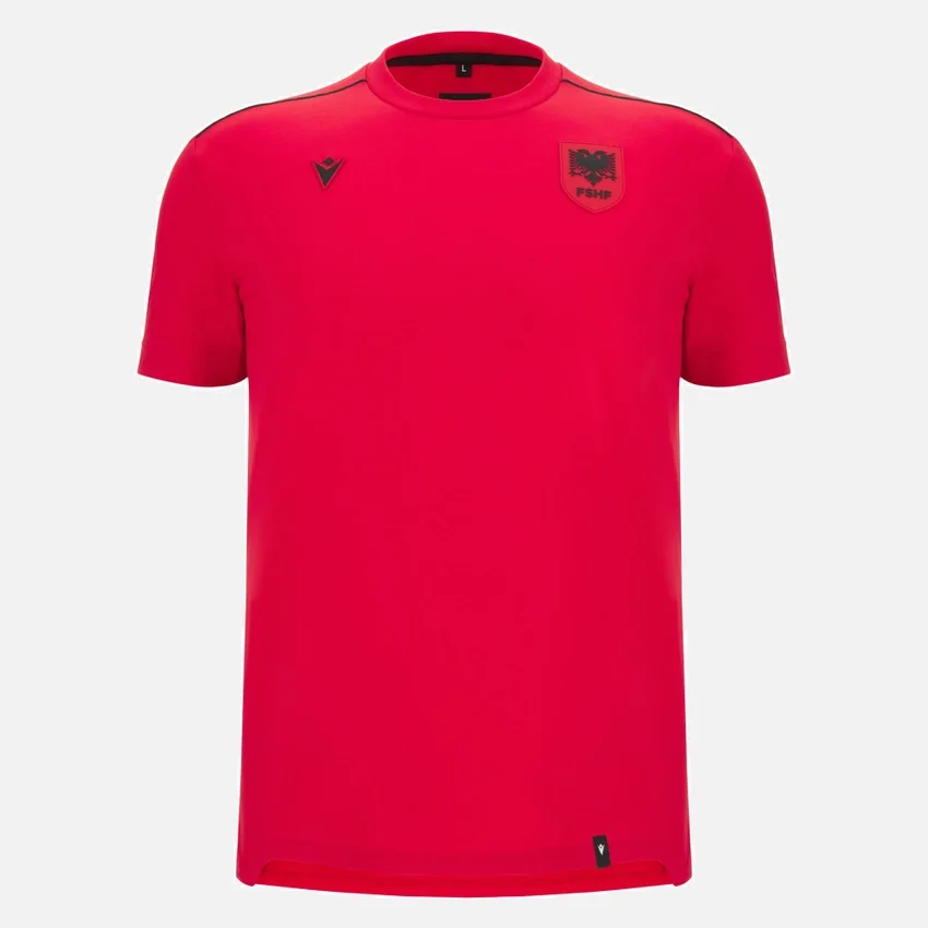 Camisas de treino vermelhas Athleisure da Seleção Nacional da Albânia FSHF 2026/27 Homem Camisas de treino vermelhas Athleisure da Seleção Nacional da Albânia FSHF 2026/27 Homem