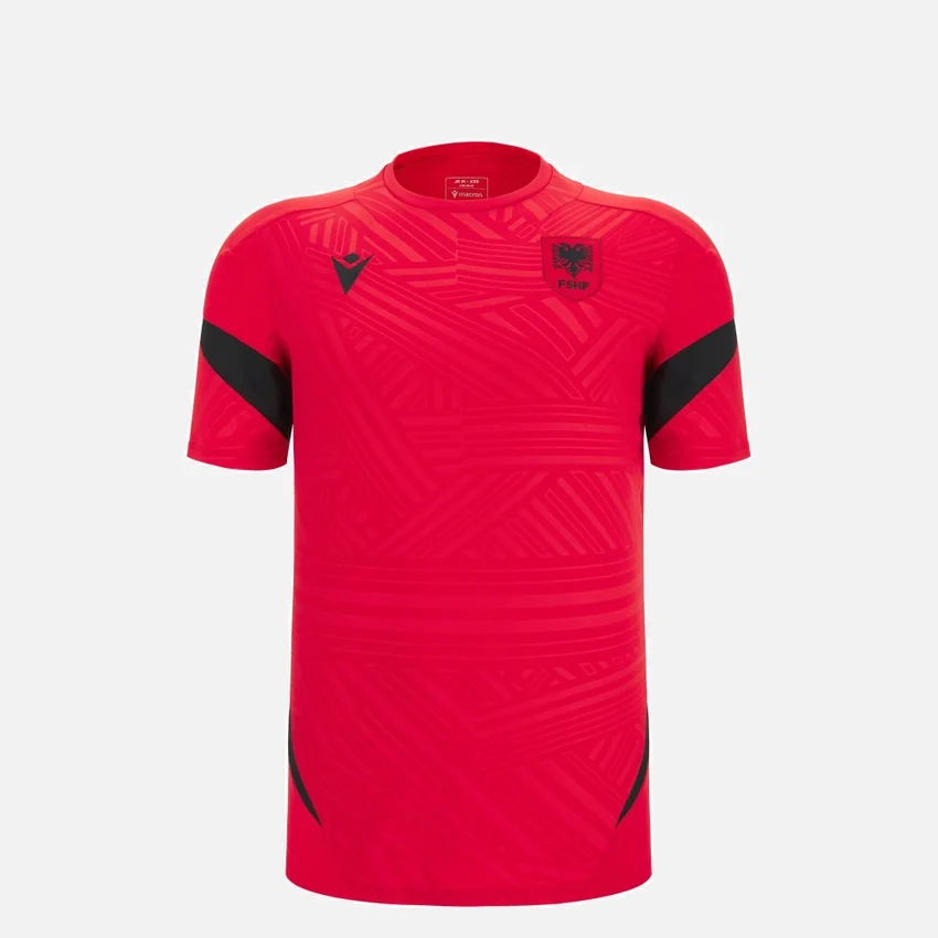 Camisas de treino vermelhas júniores da Seleção Nacional da Albânia FSHF 2026/27 Camisas de treino vermelhas júniores da Seleção Nacional da Albânia FSHF 2026/27