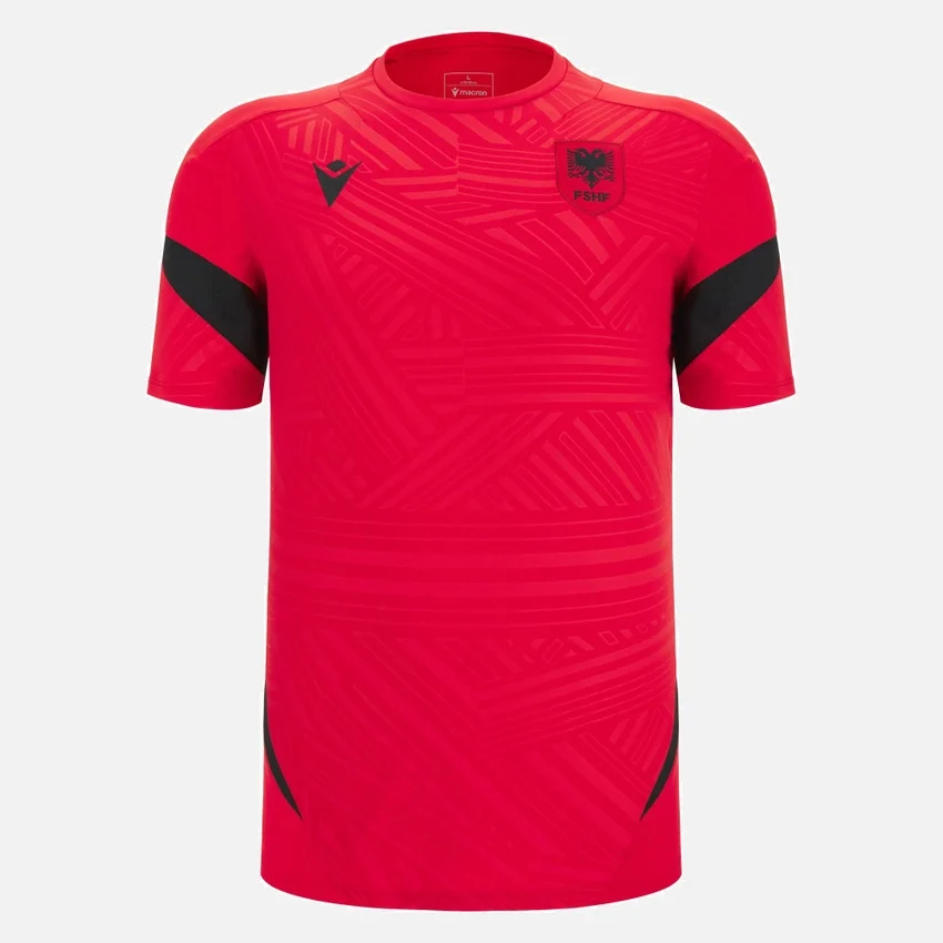 Camisas de treino vermelhas para adultos da Seleção Nacional da Albânia FSHF 2026/27 Camisas de treino vermelhas para adultos da Seleção Nacional da Albânia FSHF 2026/27
