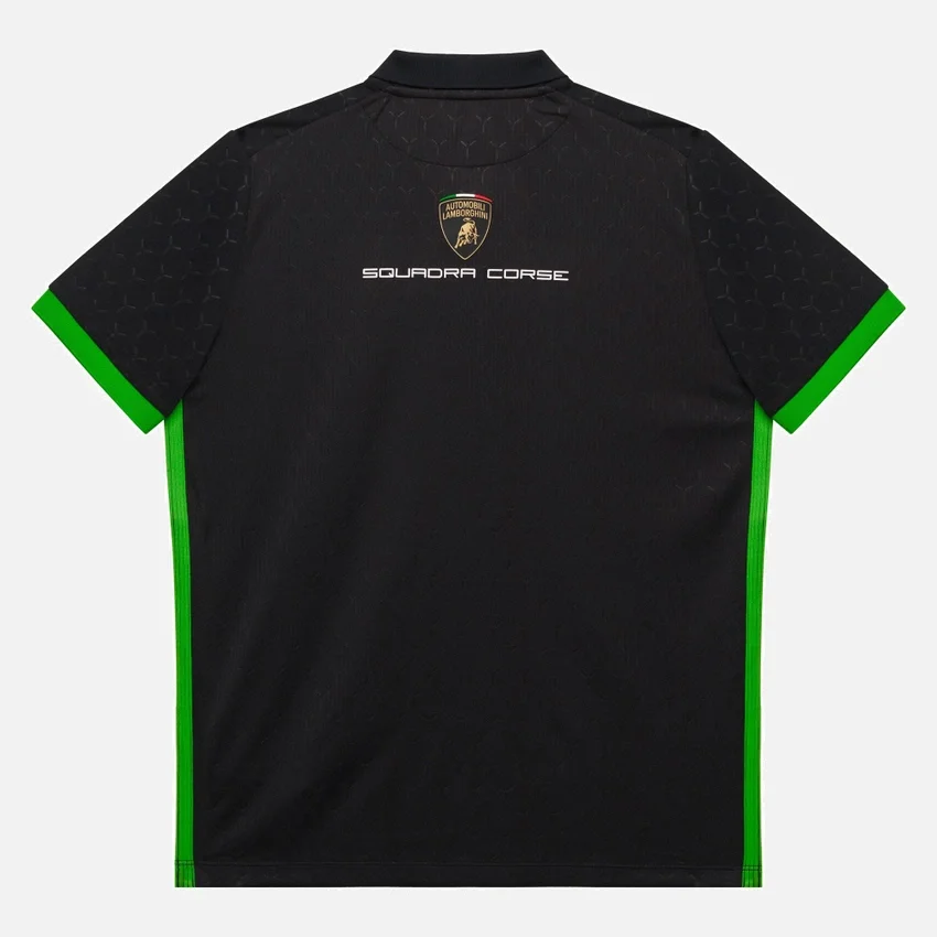 Camisas infantis pretas da Automobili Lamborghini Squadra Corse Camisas infantis pretas da Automobili Lamborghini Squadra Corse
