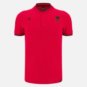 Camisas Polo Vermelhas de Viagem para Adultos da Seleção Nacional da Albânia FSHF 2026/27