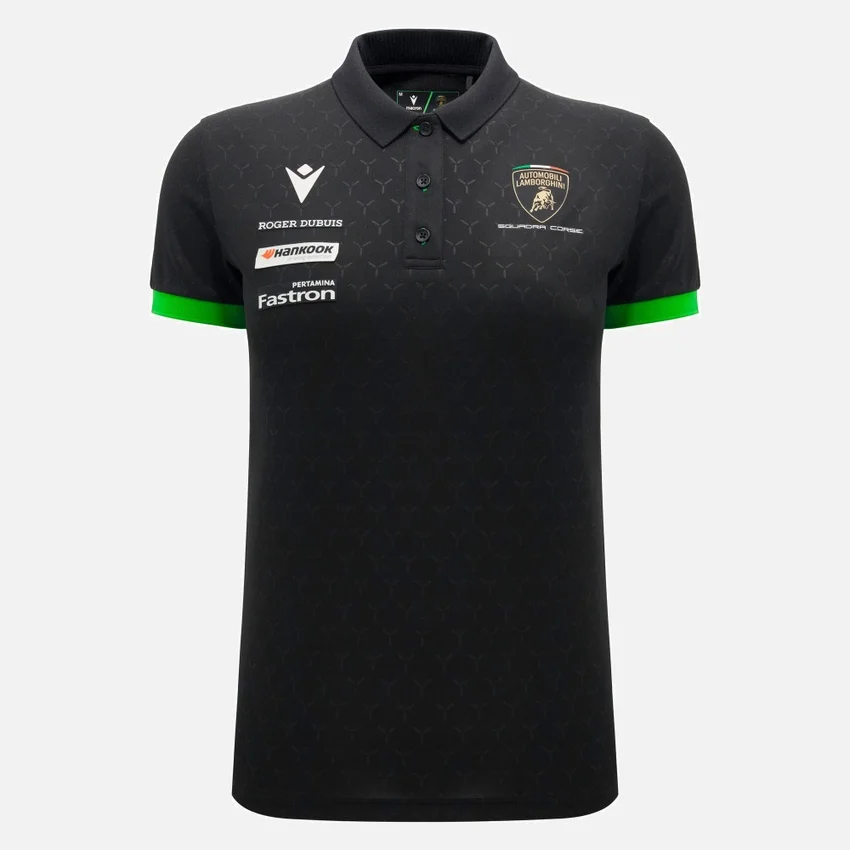 Camisas Preto Feminino Automobili Lamborghini Squadra Corse Camisas Preto Feminino Automobili Lamborghini Squadra Corse