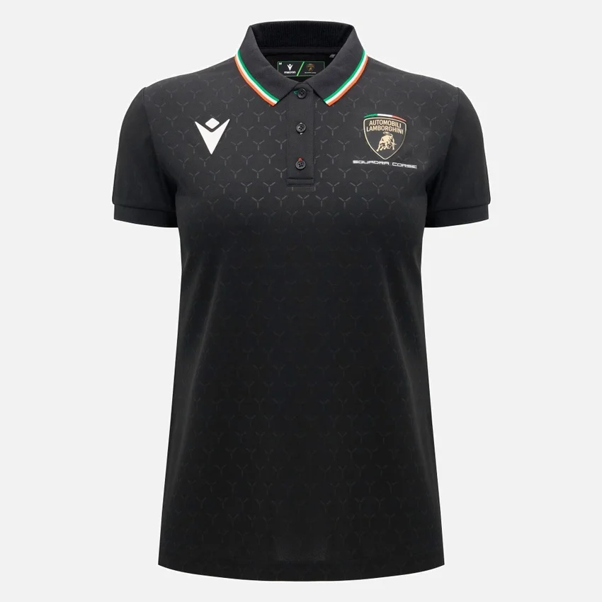 Camisas Preto Feminino Automobili Lamborghini Squadra Corse Camisas Preto Feminino Automobili Lamborghini Squadra Corse