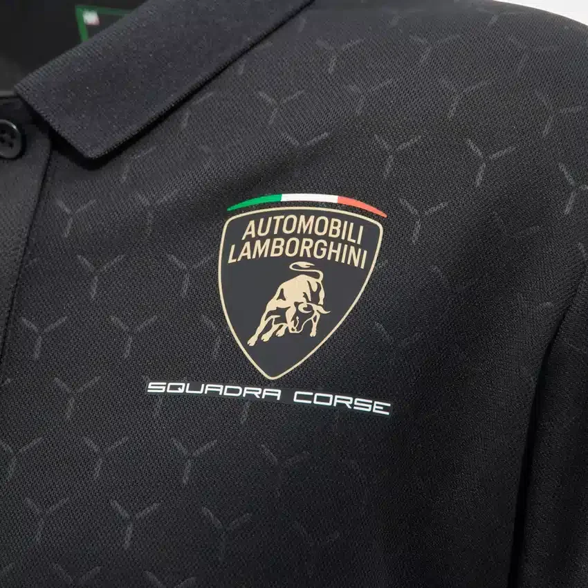Camisas Preto Feminino Automobili Lamborghini Squadra Corse Camisas Preto Feminino Automobili Lamborghini Squadra Corse