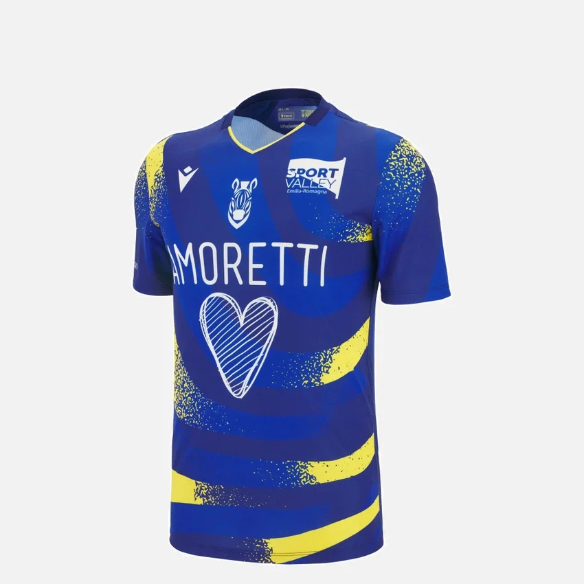 Camisas réplica de casa júnior do Zebre Parma 2025/26 Camisas réplica de casa júnior do Zebre Parma 2025/26