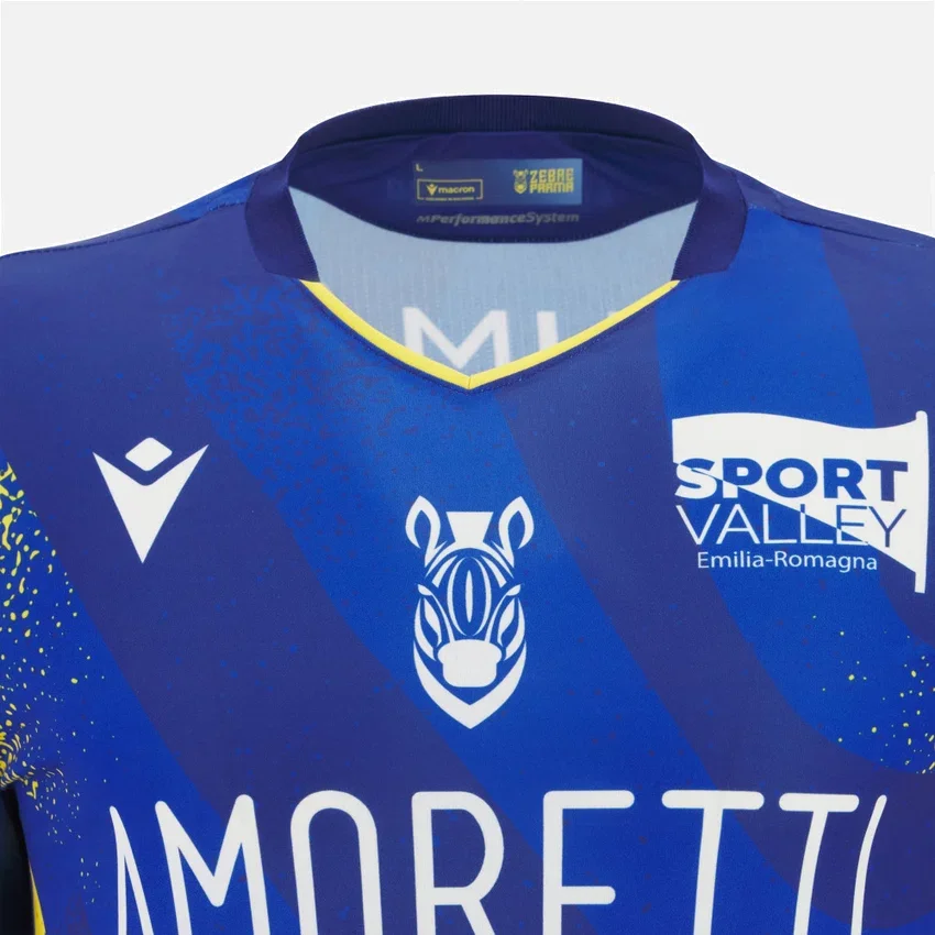 Camisas réplica de casa para adulto do Zebre Parma 2025/26 Camisas réplica de casa para adulto do Zebre Parma 2025/26
