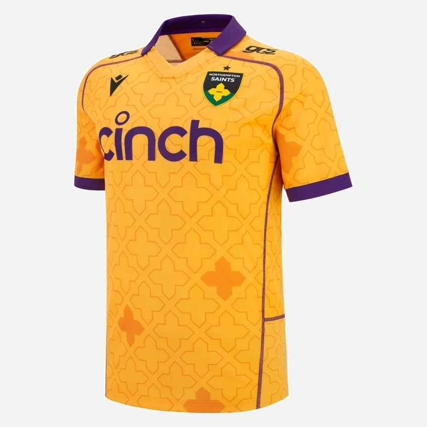 Camisas réplica de poliéster para adultos Northampton Saints 2025/26 (jogo fora) Camisas réplica de poliéster para adultos Northampton Saints 2025/26 (jogo fora)