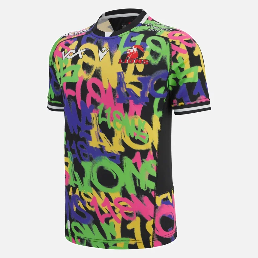 Camisas réplica em poliéster para adultos Lions Rugby 2025/26 (jogo fora) Camisas réplica em poliéster para adultos Lions Rugby 2025/26 (jogo fora)