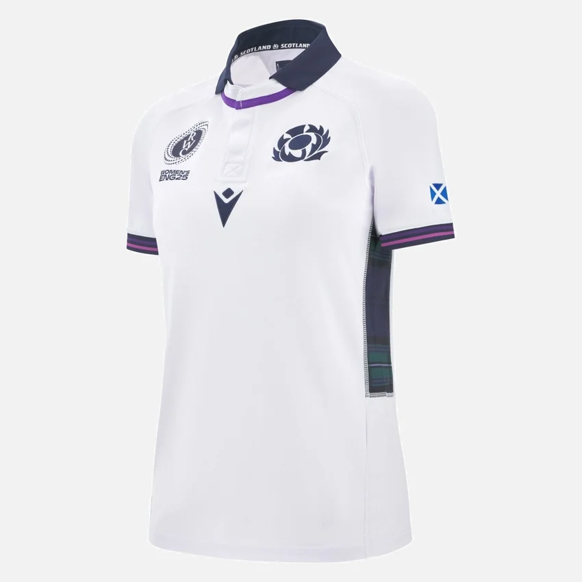 Camisas réplica femininas da seleção escocesa de râguebi para jogos fora de casa no WRWC 2025/26 Camisas réplica femininas da seleção escocesa de râguebi para jogos fora de casa no WRWC 2025/26