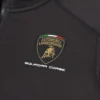 Camisola com capuz e fecho completo tricolor preta para criança da Automobili Lamborghini Squadra Corse Camisola com capuz e fecho completo tricolor preta para criança da Automobili Lamborghini Squadra Corse