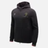 Camisola com capuz e fecho completo tricolor preta para homem da Automobili Lamborghini Squadra Corse Camisola com capuz e fecho completo tricolor preta para homem da Automobili Lamborghini Squadra Corse