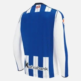 Camisola de jogo em casa com manguitos largos para adulto da Real Sociedad 2025/26 Camisola de jogo em casa com manguitos largos para adulto da Real Sociedad 2025/26