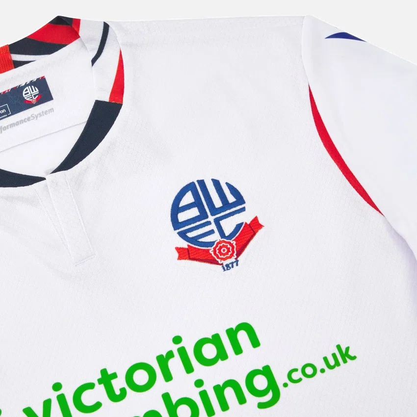 Camisola de jogo em casa para adultos do Bolton Wanderers FC 2025/26 Camisola de jogo em casa para adultos do Bolton Wanderers FC 2025/26