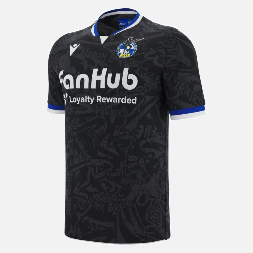 Camisola de jogo fora de casa do Bristol Rovers FC 2025/26 para adultos Camisola de jogo fora de casa do Bristol Rovers FC 2025/26 para adultos