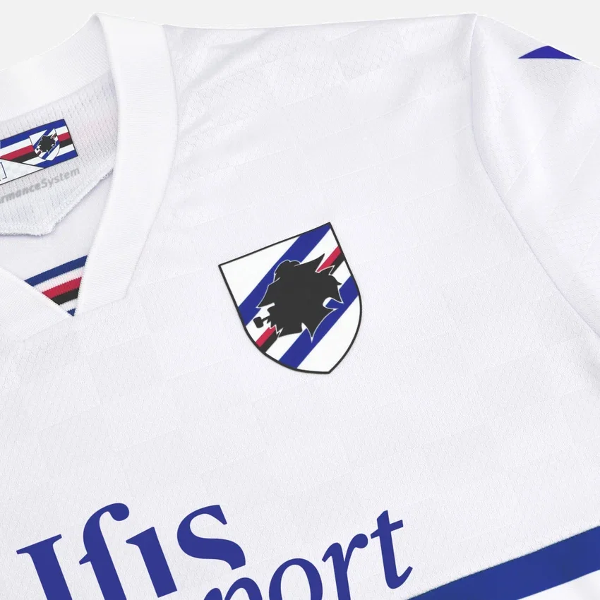 Camisola de jogo fora de casa para adultos da U.C. Sampdoria 2025/26 Camisola de jogo fora de casa para adultos da U.C. Sampdoria 2025/26