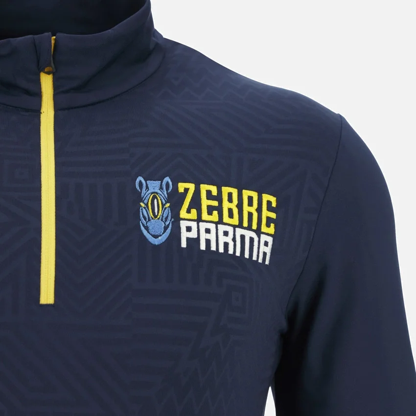 Camisola de treino com fecho de 1/4 Zebre Parma 2025/26 Júnior Camisola de treino com fecho de 1/4 Zebre Parma 2025/26 Júnior
