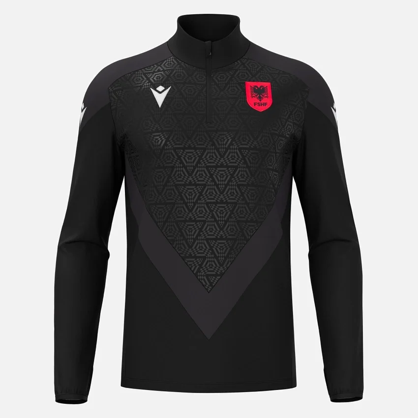 Camisola de treino com fecho de correr de 1/4 da Seleção Nacional da Albânia FSHF 2026/27 Camisola de treino com fecho de correr de 1/4 da Seleção Nacional da Albânia FSHF 2026/27