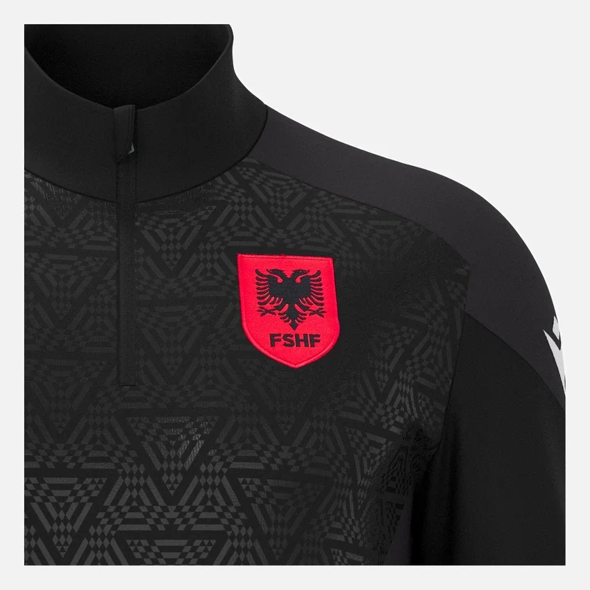 Camisola de treino com fecho de correr de 1/4 da Seleção Nacional da Albânia FSHF 2026/27 Camisola de treino com fecho de correr de 1/4 da Seleção Nacional da Albânia FSHF 2026/27