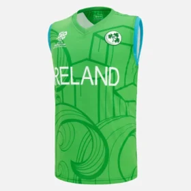 Camisola sem mangas com capuz da Seleção de Críquete da Irlanda para o T-20 do Campeonato do Mundo de 2026 Camisola sem mangas com capuz da Seleção de Críquete da Irlanda para o T-20 do Campeonato do Mundo de 2026