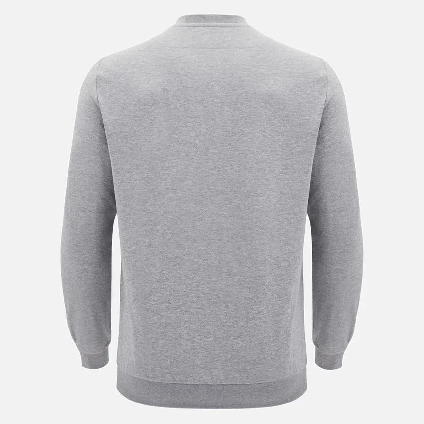Coleção Unibo Camisola de gola redonda cinzenta mesclada não escovada para adultos Coleção Unibo Camisola de gola redonda cinzenta mesclada não escovada para adultos