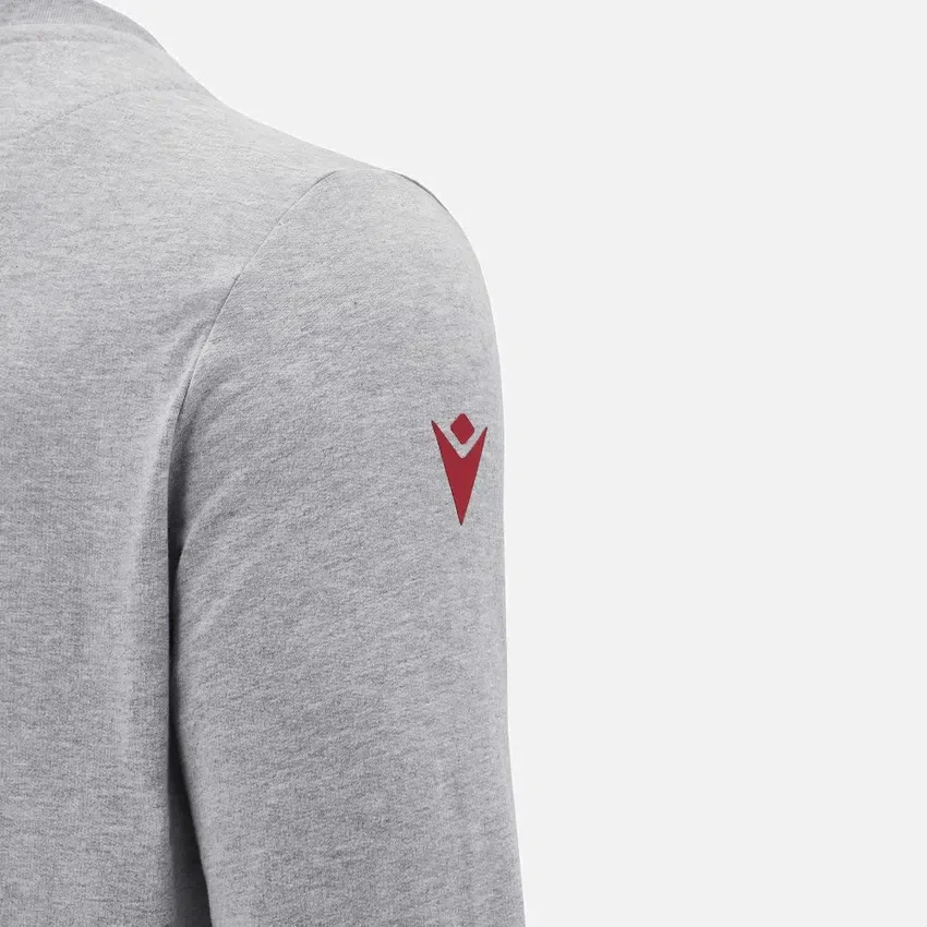 Coleção Unibo Camisola de gola redonda cinzenta mesclada não escovada para adultos Coleção Unibo Camisola de gola redonda cinzenta mesclada não escovada para adultos