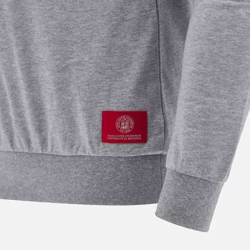 Coleção Unibo Camisola de gola redonda cinzenta mesclada não escovada para adultos Coleção Unibo Camisola de gola redonda cinzenta mesclada não escovada para adultos