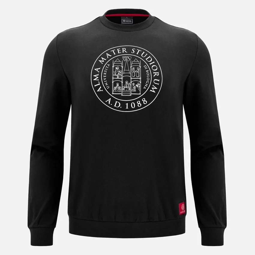 Coleção Unibo Camisola de gola redonda preta não escovada para adultos Coleção Unibo Camisola de gola redonda preta não escovada para adultos