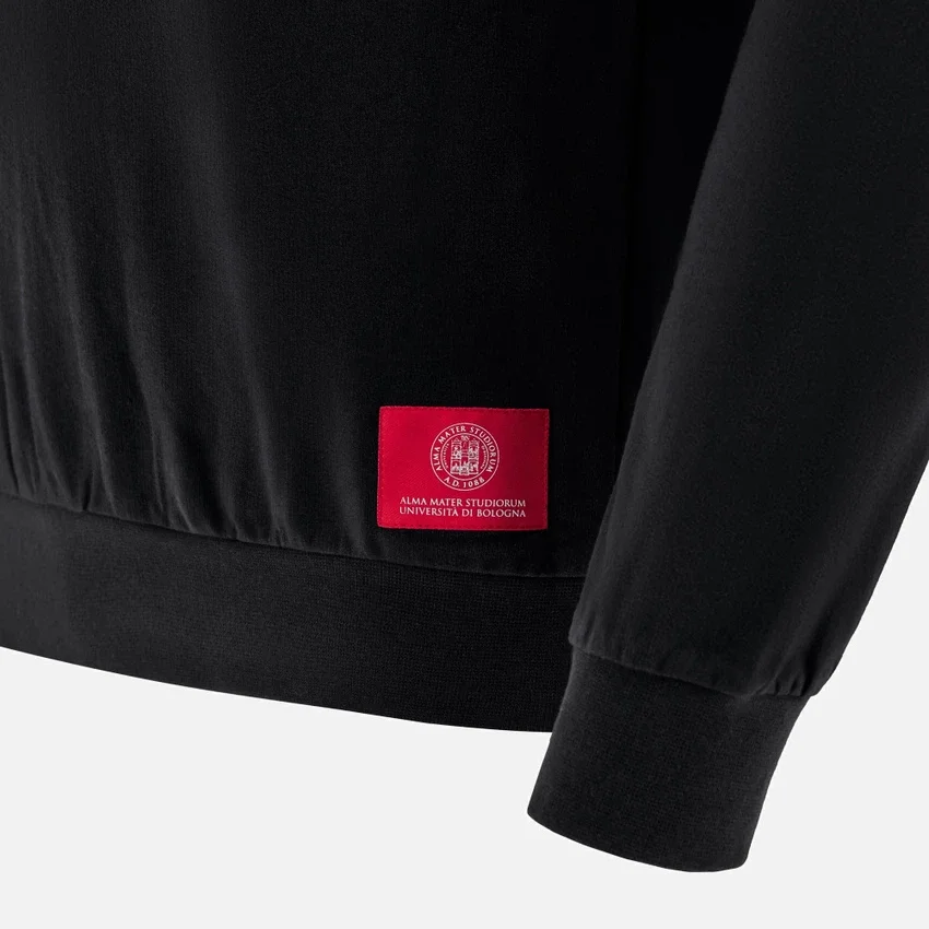 Coleção Unibo Camisola de gola redonda preta não escovada para adultos Coleção Unibo Camisola de gola redonda preta não escovada para adultos
