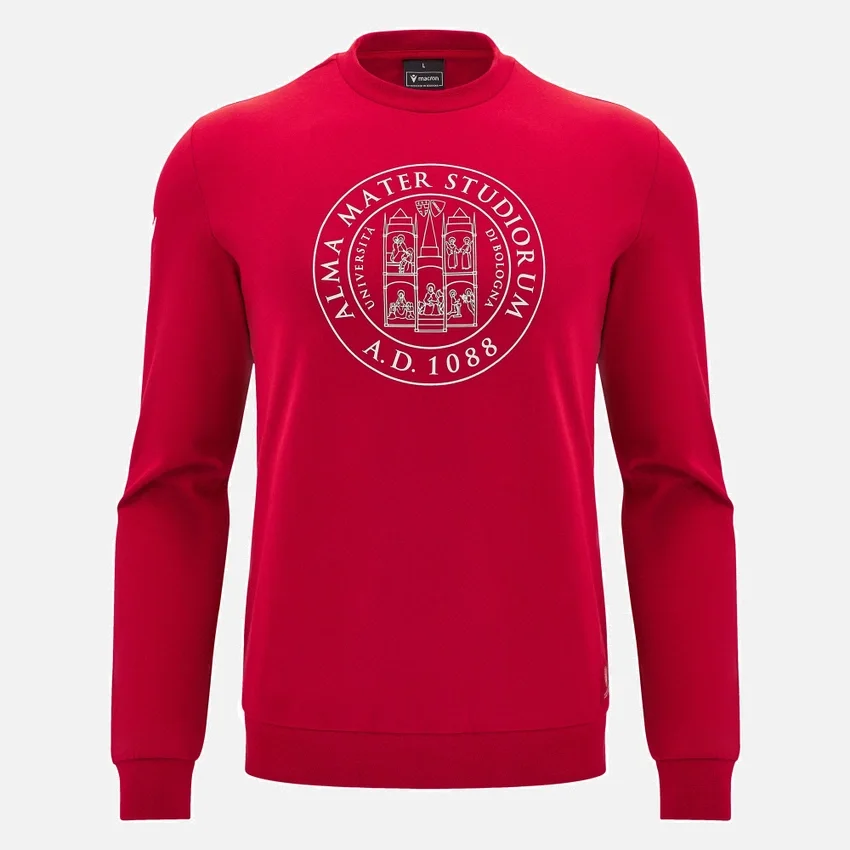 Coleção Unibo Camisola de gola redonda vermelha não escovada para adultos Coleção Unibo Camisola de gola redonda vermelha não escovada para adultos