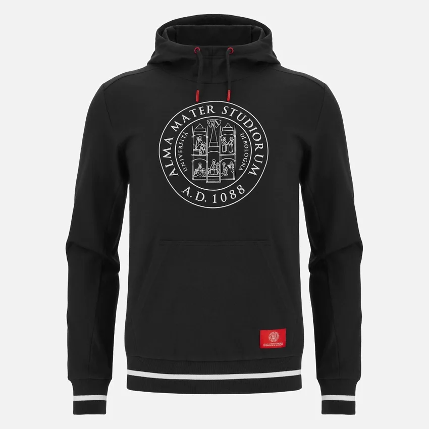 Coleção Unibo Hoodies preta escovada para adultos Coleção Unibo Hoodies preta escovada para adultos