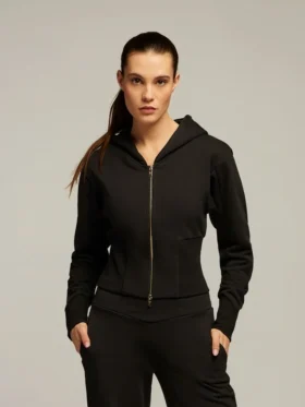 Elo 02 Camisola com capuz e fecho completo em algodão